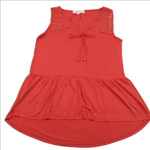 Rise & Bloom Orange Sleeveless Blouse Size Small